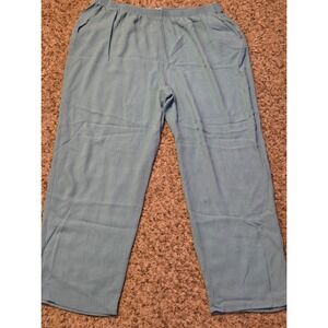 Alfred Dunner Elastic Waistband Straight Pants Women's Size 24W Blue